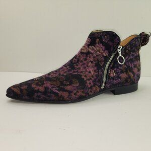 John Fluevog Floral Fabric Print Ankle Boots (7 US)